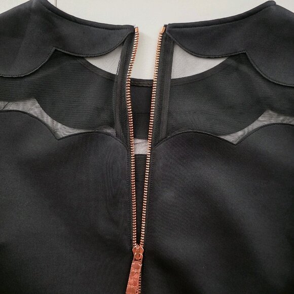TED BAKER SERENTY SCALLOPED ILLUSIONS BLACK BODYCON DRESS sz  4/ 10 US - Picture 10 of 10